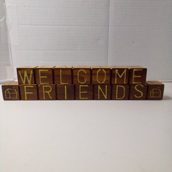 Handmade Wood Mantel Piece Christmas Easter Valentine Welcome Country Decor - Picture 1 of 10